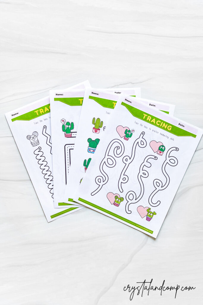 valentine cactus line tracing