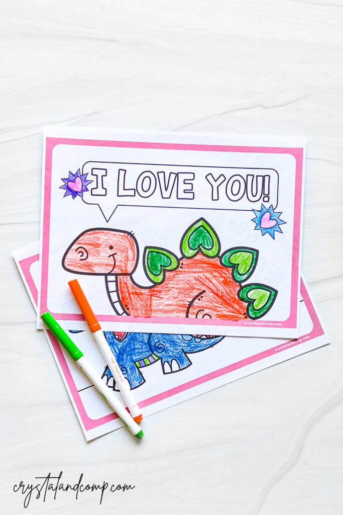valentine dinosaur coloring sheets