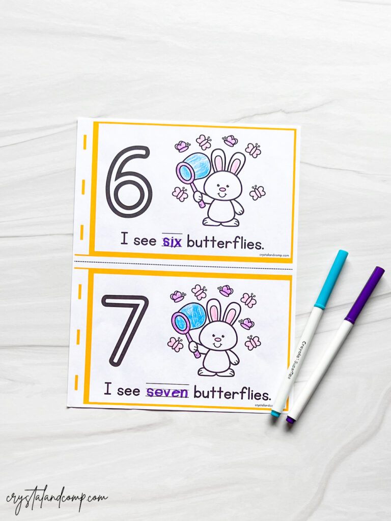 butterfly counting numbers printable book