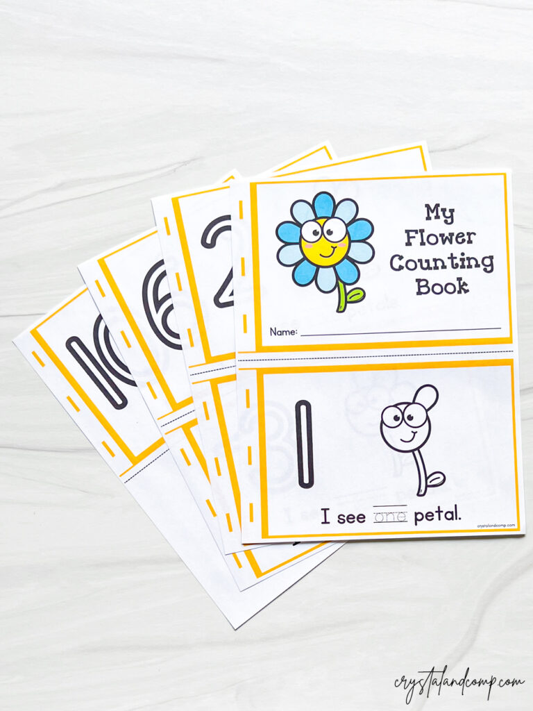 flower counting printable book