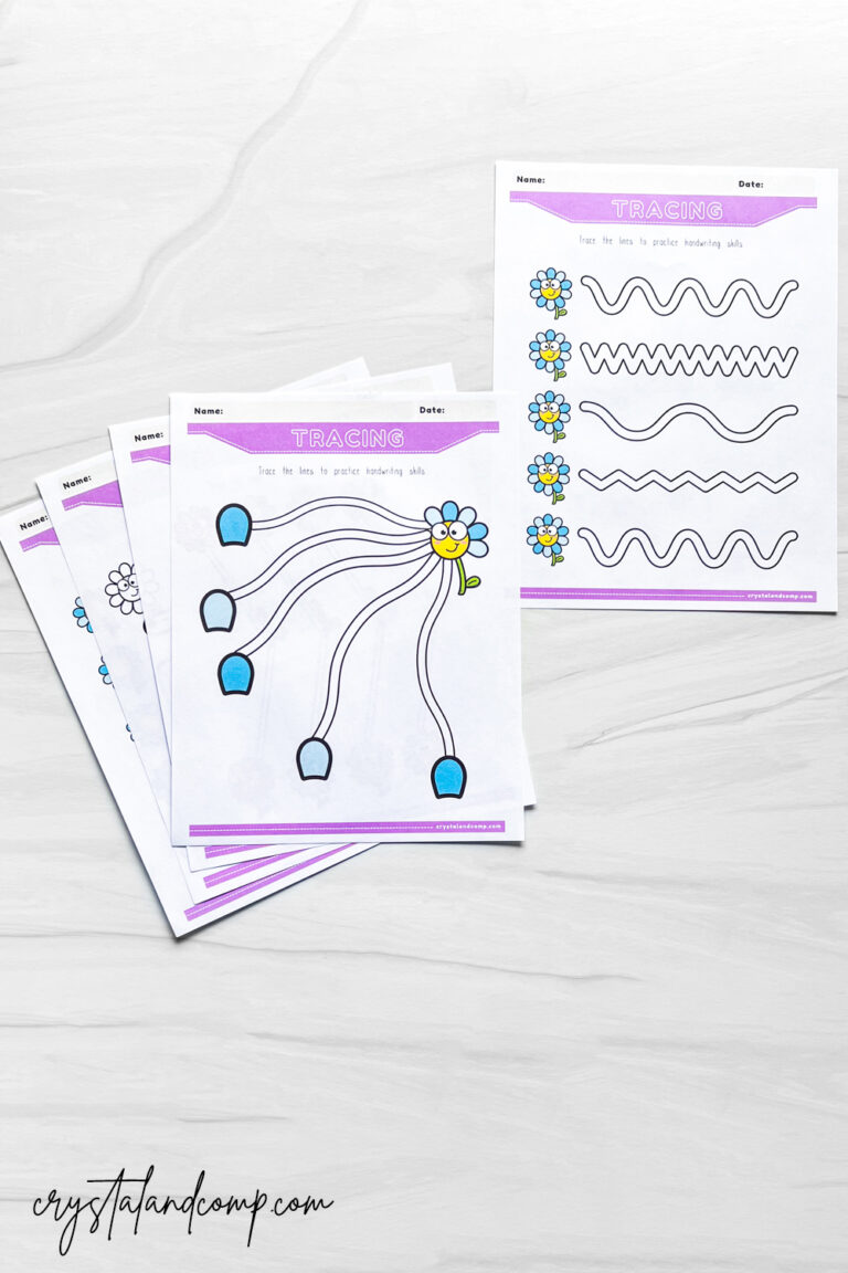 Flower Line Tracing Printables - CrystalandComp.com