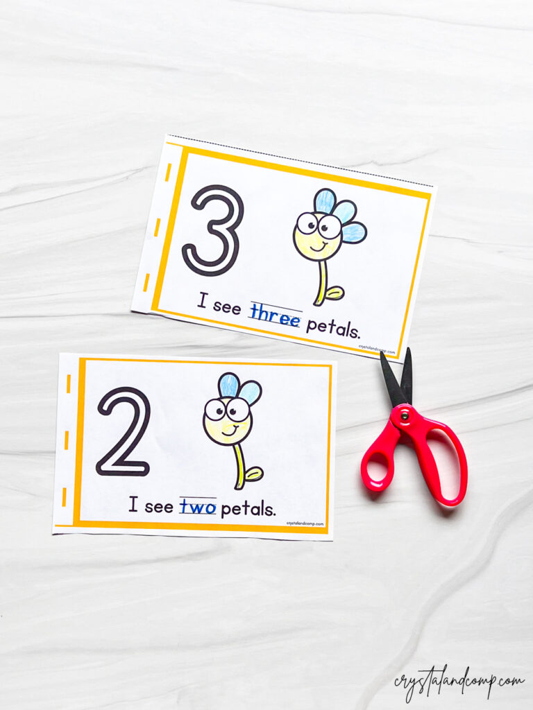 flower numbers counting printable book