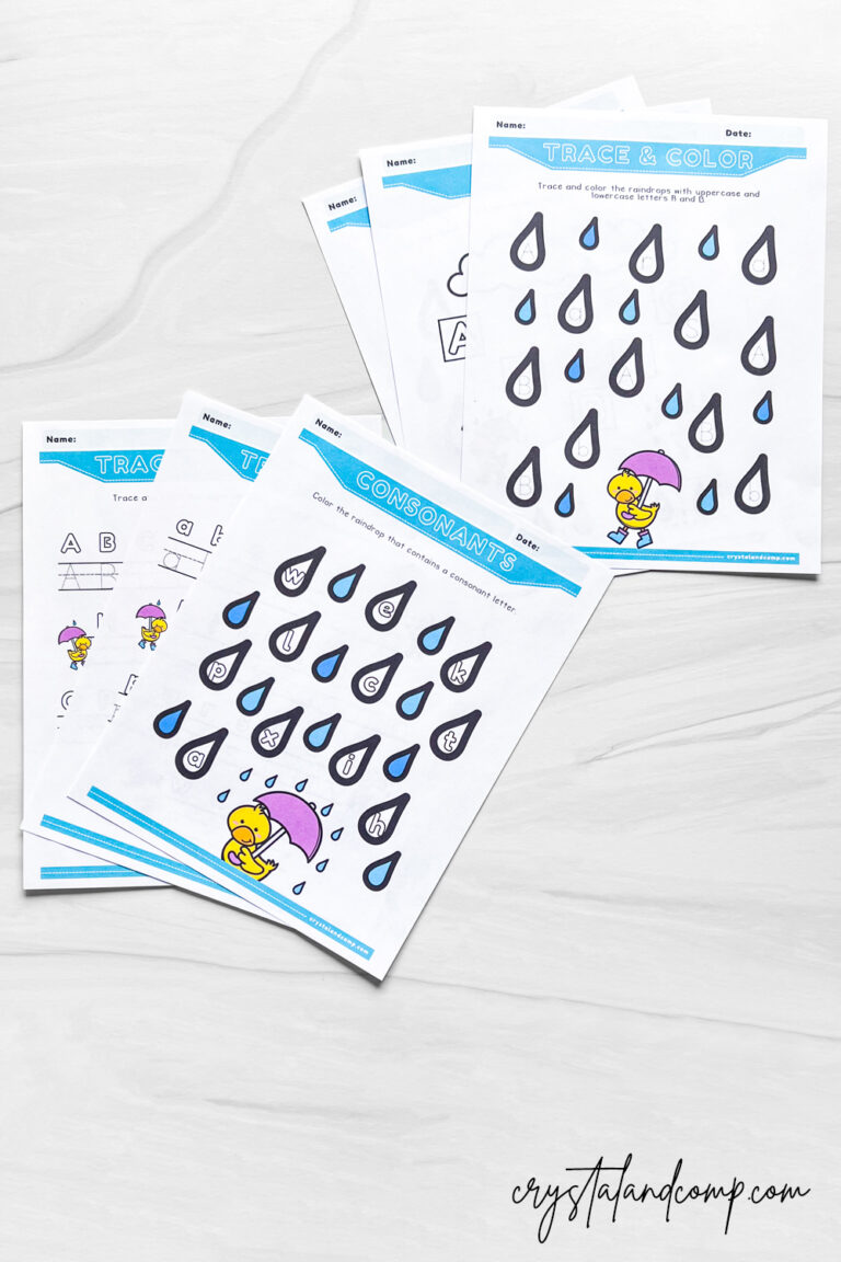 raindrop alphabet printables