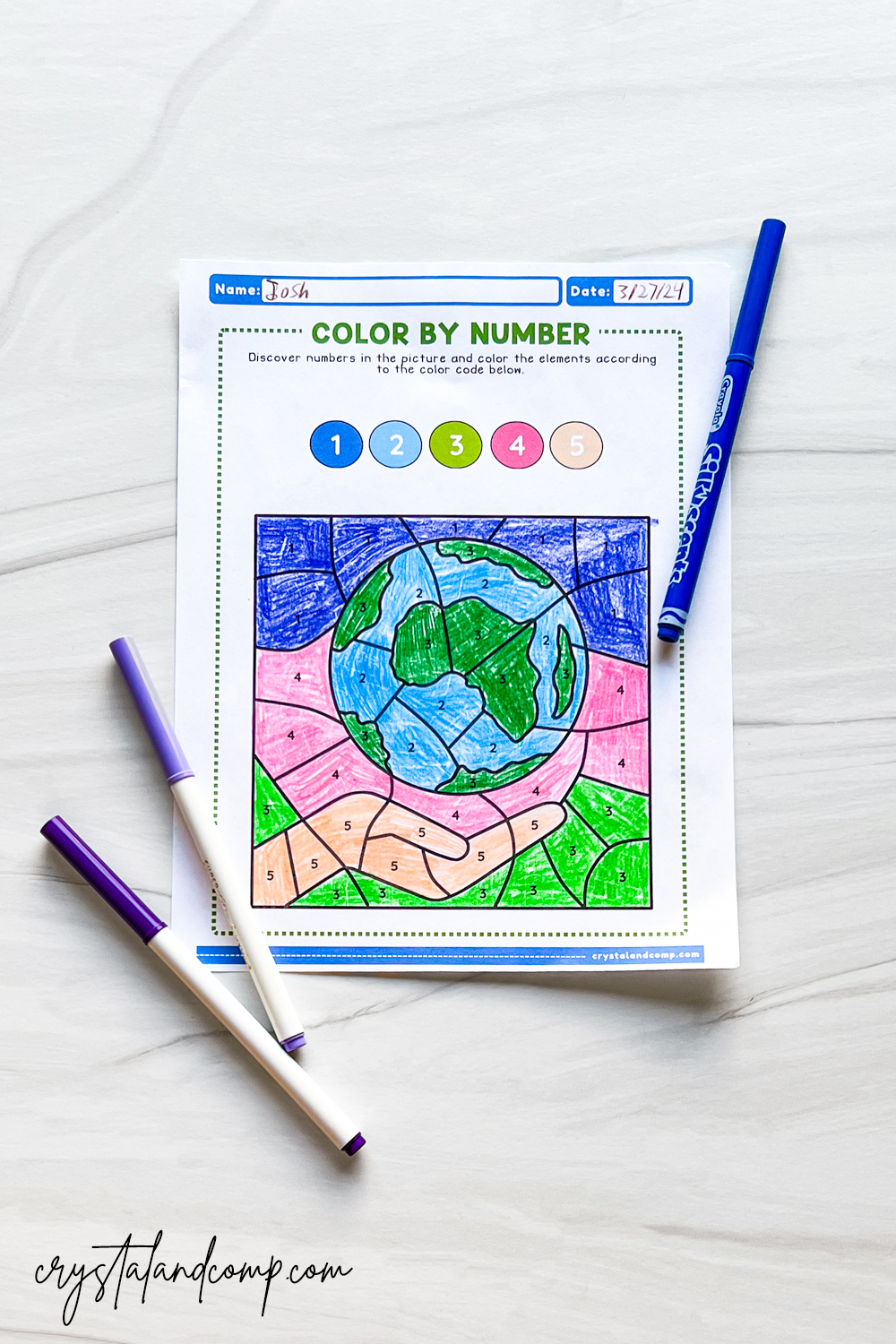 Earth Day Color by Number Printables