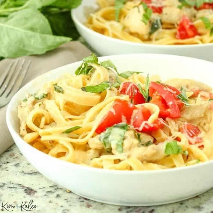 Image for One Pot Cheesy Italian Pasta and Chicken Recipe - Easy 30 Minute Dinner