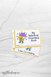 Raindrop Printable Counting Book for preschoolers