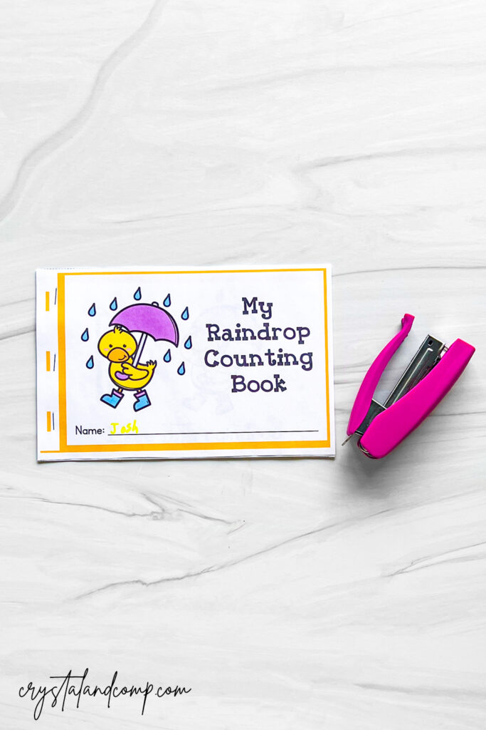 Raindrop spring Printable Counting Book