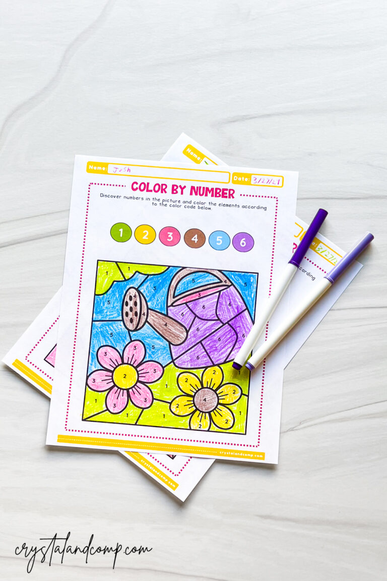 Spring flowers Color by Number Printables
