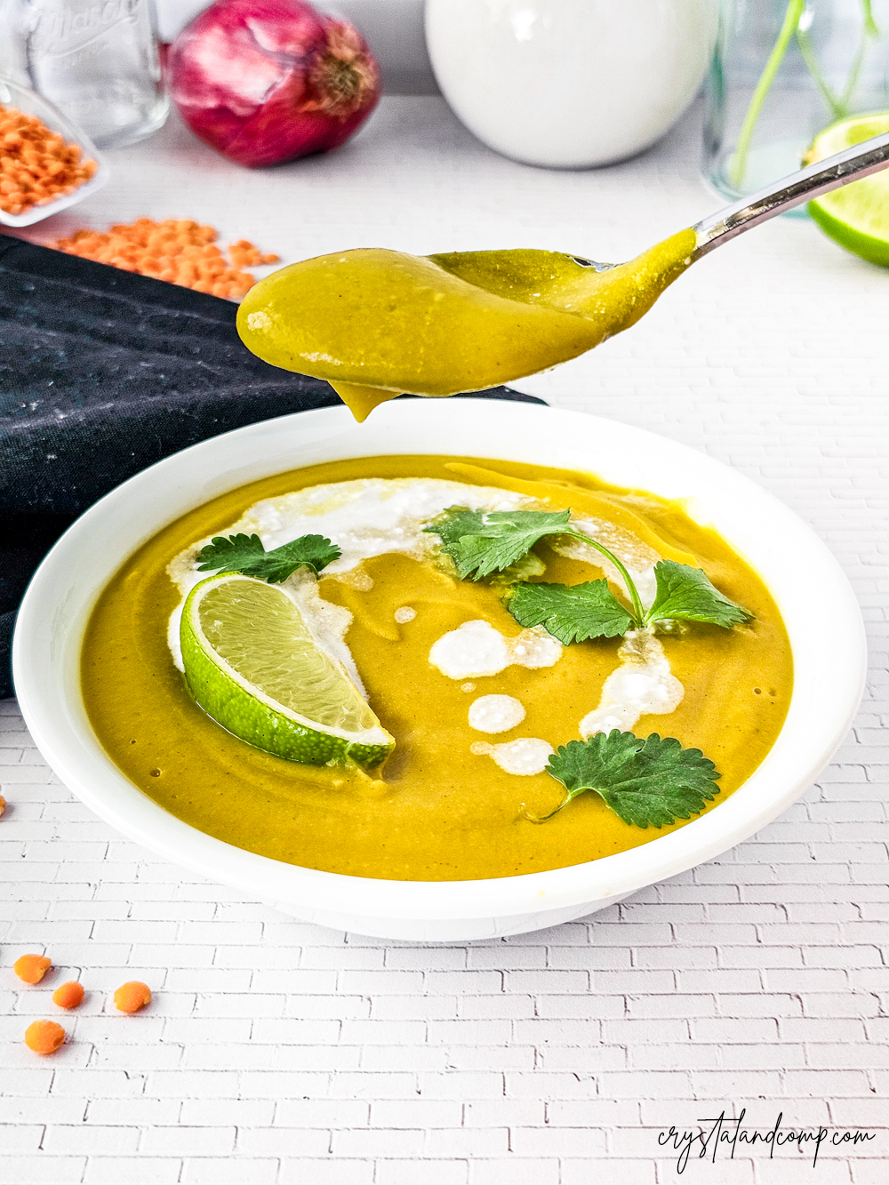 Turmeric Cauliflower Soup Recipe spoonful