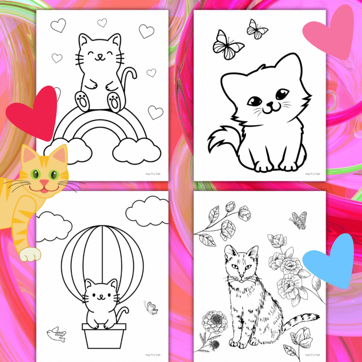 Image for Cute Kitty Coloring Pages for Kids (Free Printable!)
