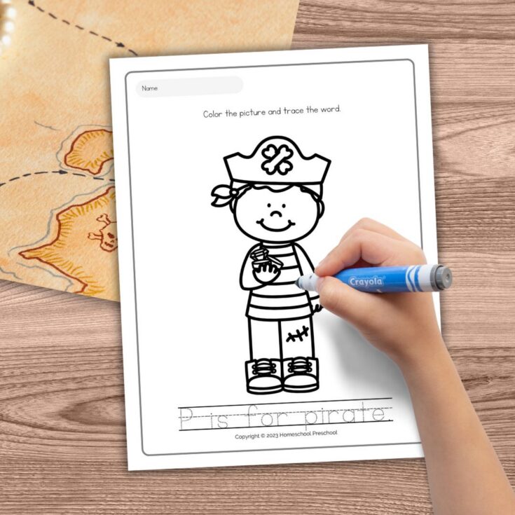 Image for Free Preschool Pirate Worksheets for International Pirate Month