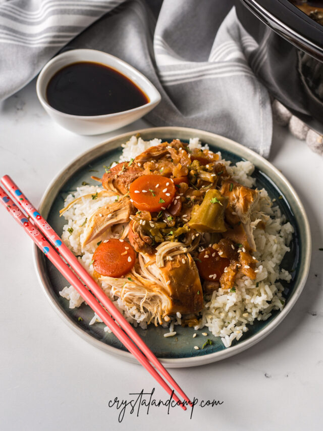 Slow Cooker Chicken Teriyaki with rice
