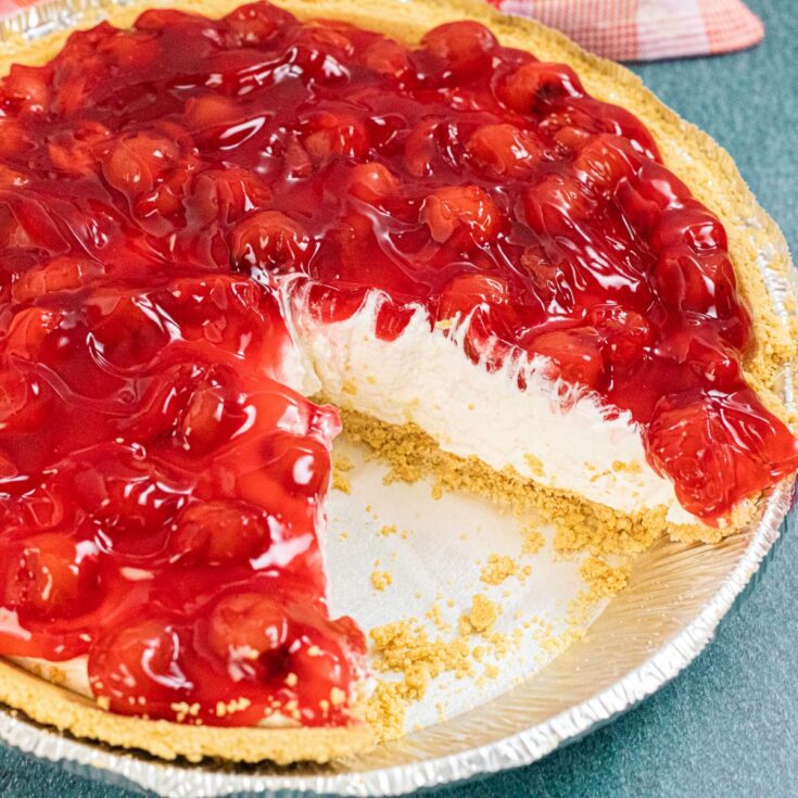 Image for No Bake Cheesecake Pie Recipe with Cherry Pie Filling