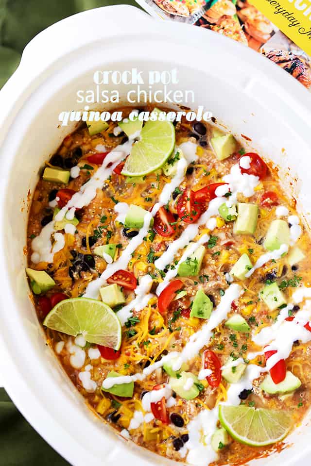 Image for Easy Crock Pot Salsa Chicken Quinoa Casserole