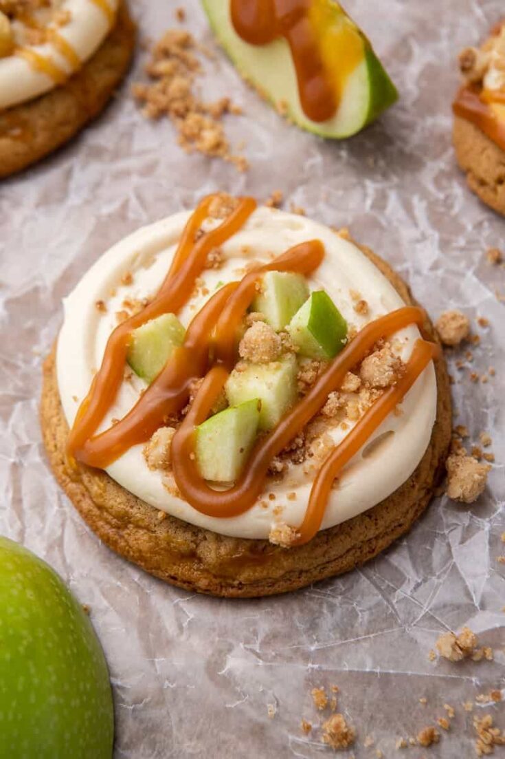 Image for The Best Caramel Apple Cookies - Crumbl Copycat