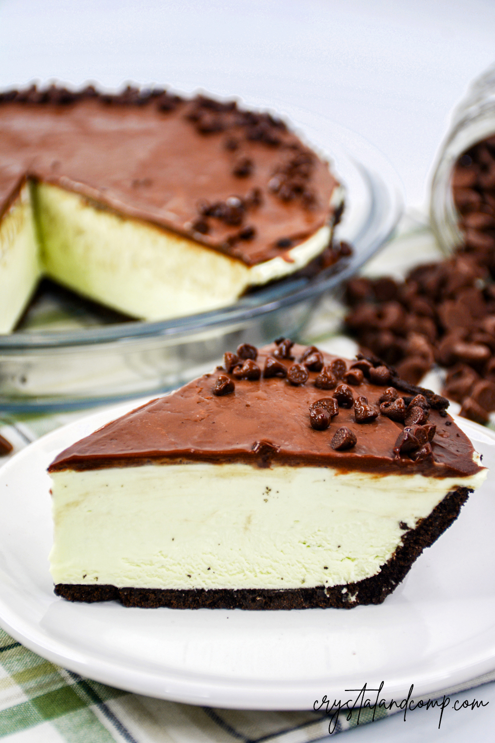 Grasshopper Pie Recipe with mini chocolate chips