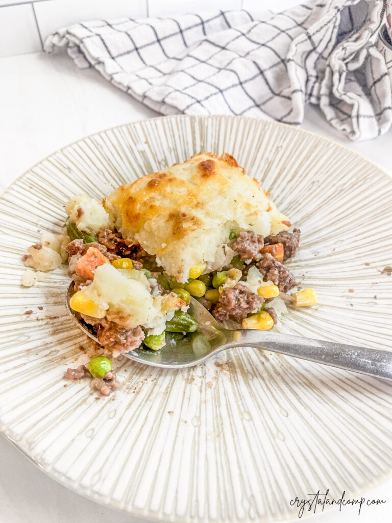shepherds pie with spoon