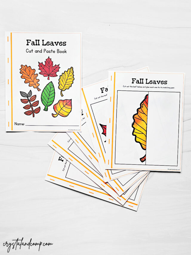 Fall Leaves Cut and Paste Printable Book - CrystalandComp.com