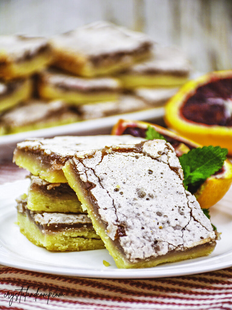 Blood Orange Bars Recipe on plate