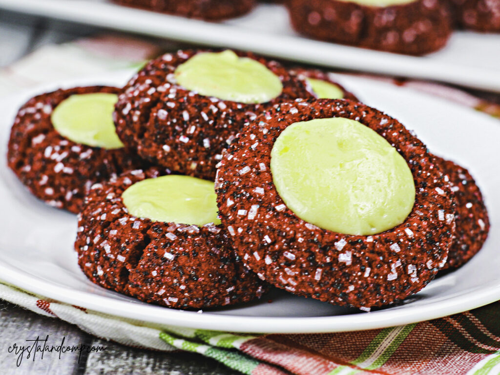 Red Velvet Cheesecake Thumbprint Cookies