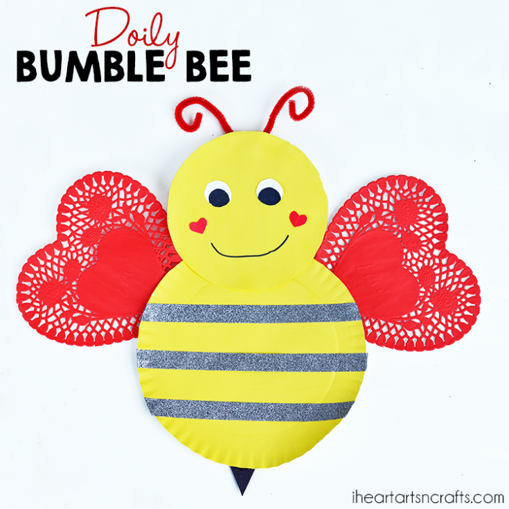 Image for Doily Bumble Bee Valentine's Day Craft